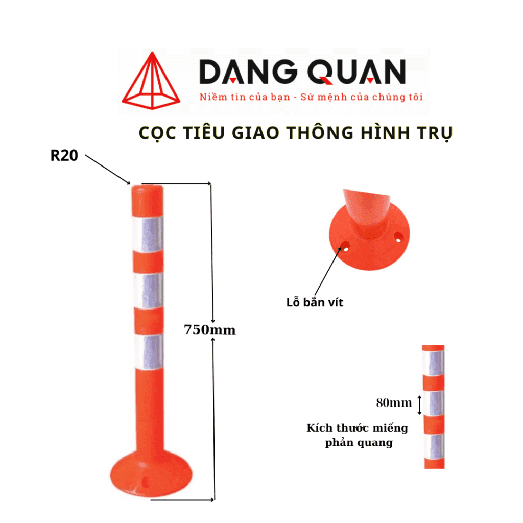 Cọc tiêu giao thông hình trụ