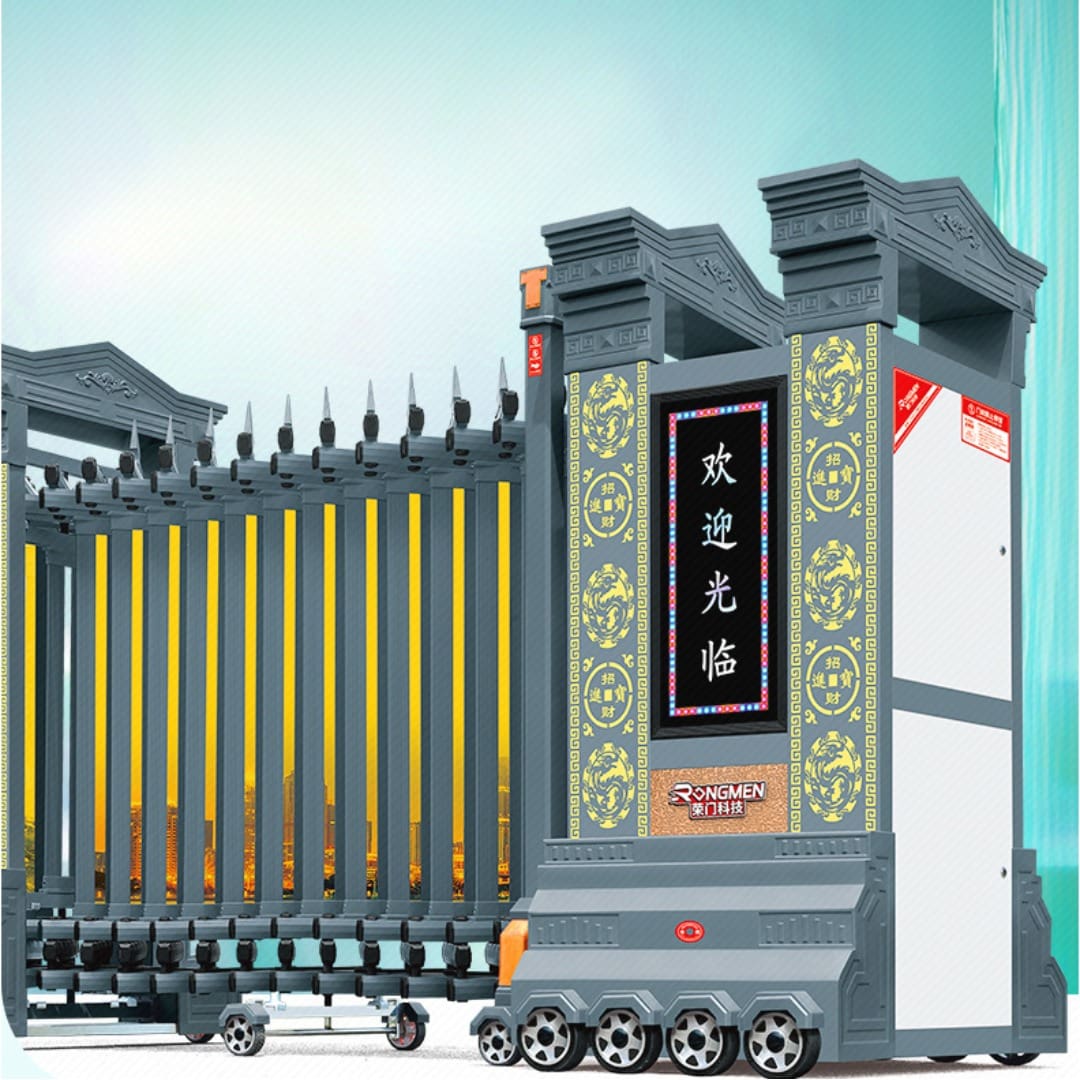 Cổng xếp nhôm tự động cao cấp DQ13