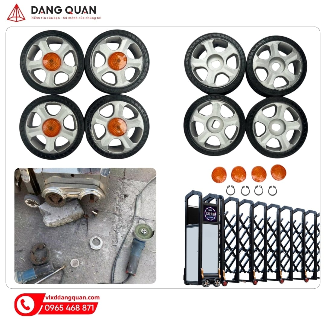 bánh xe đầu kéo cổng xếp