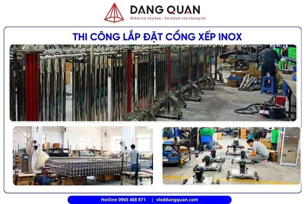 Đơn vị thi công lắp đặt cũng là yếu tố ảnh hưởng đến giá cổng xếp inox