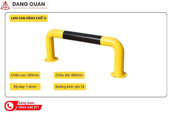 Lan can ống thép chữ U phi 76