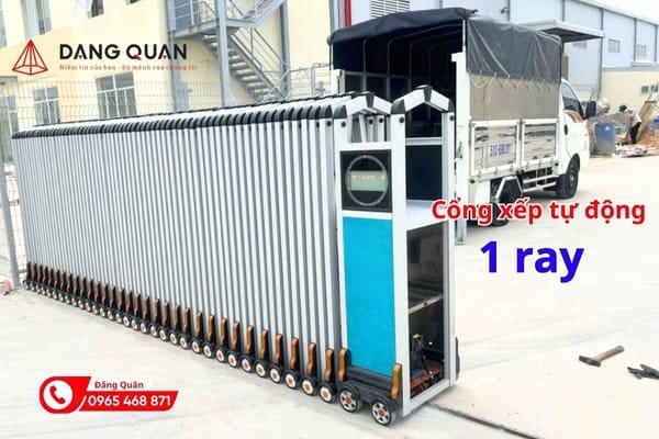 Cổng xếp tự động 1 ray