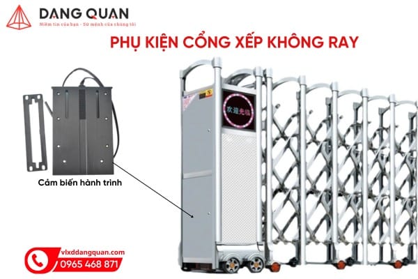 Cảm biến hành trình dạng tấm có dây, gắn dưới đầu kéo cổng xếp không ray