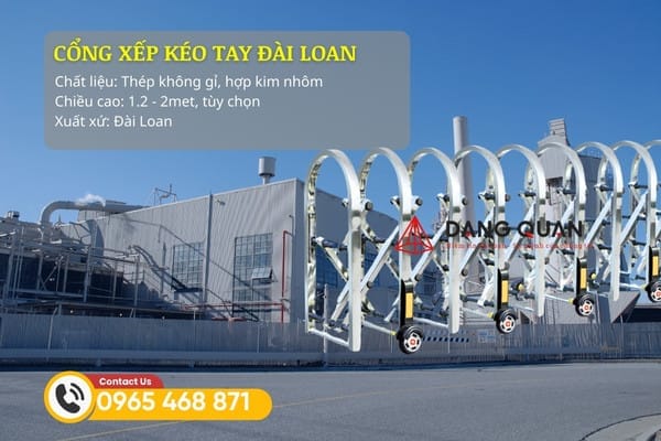 Cổng xếp kéo tay Đài Loan