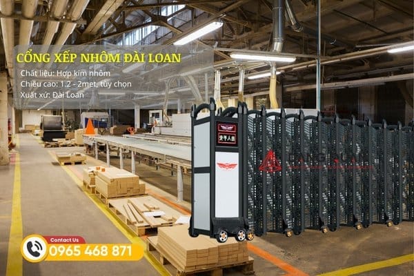 Cổng xếp nhôm Đài Loan
