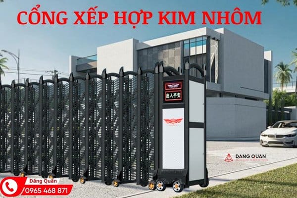 Lắp đặt cổng xếp nhôm tại Bình Dương