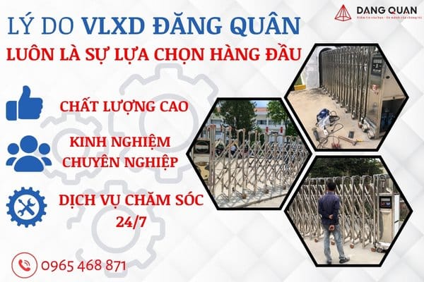 Lý do chọn Đăng Quân là đơn vị lắp đặt cổng xếp tại Bình Dương