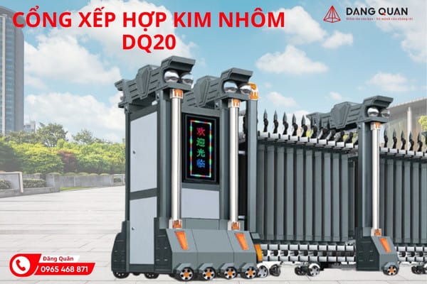 Cổng xếp hợp kim nhôm DQ20 tại Bình Phước