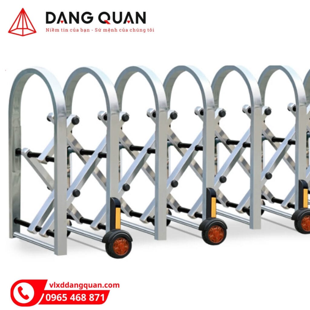 Cổng xếp kéo tay inox 201