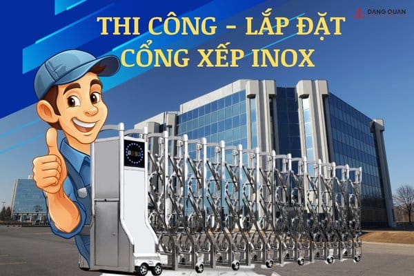 Lắp đặt cổng xếp inox tại Sóc Trăng