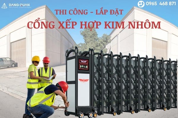 Lắp đặt cổng xếp hợp kim nhôm tại Sóc Trăng