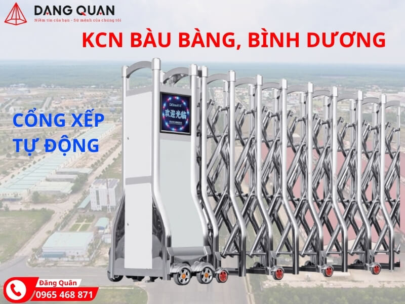 Đơn vị thi công cổng xếp inox tại KCN Bàu Bàng Bình Dương