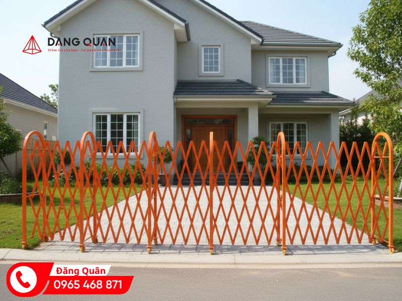 hàng rào xếp chữ U kéo tay Đăng Quân
