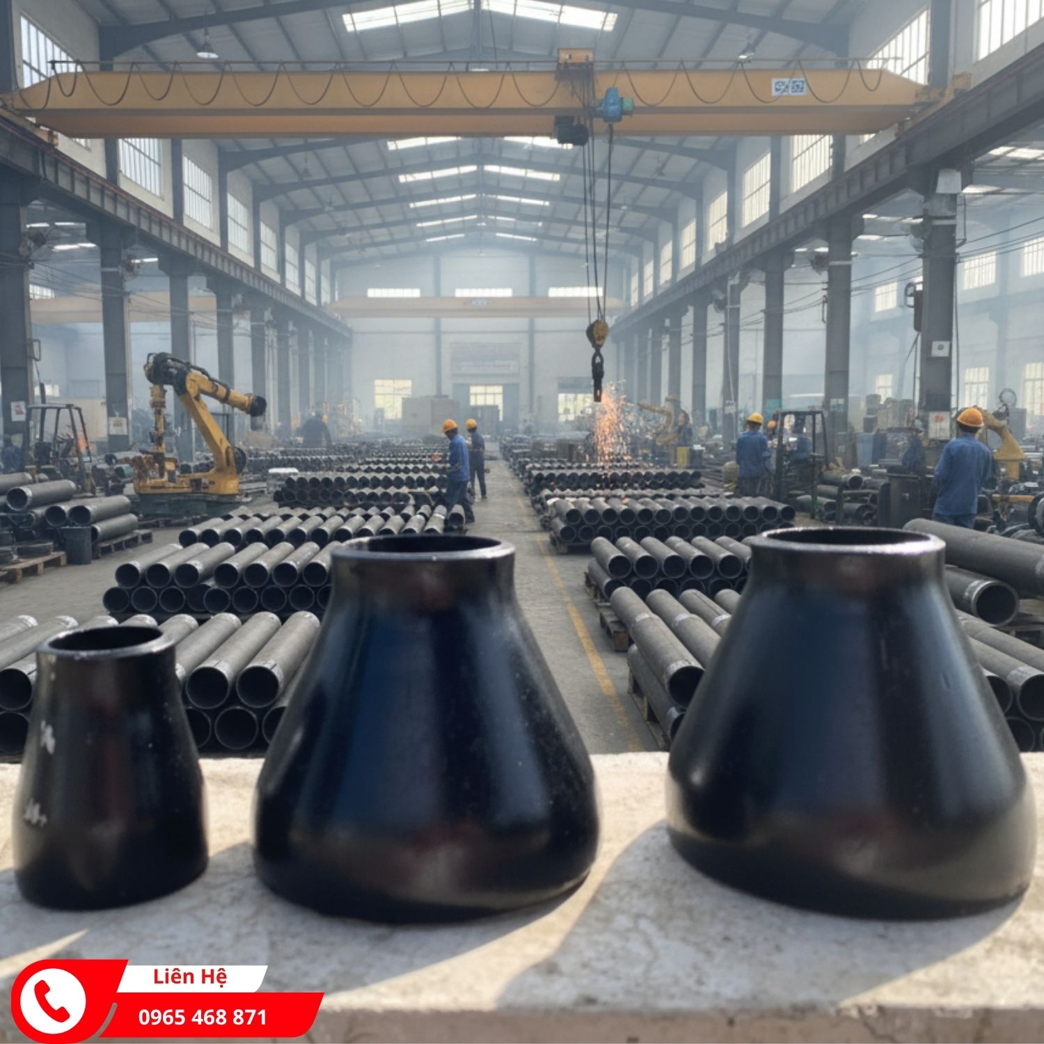 Bầu giảm hàn sắt dùng cho công trình nước