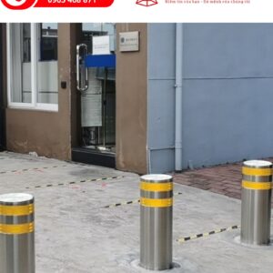 Trụ inox phản quang 304 cảnh báo ban đêm