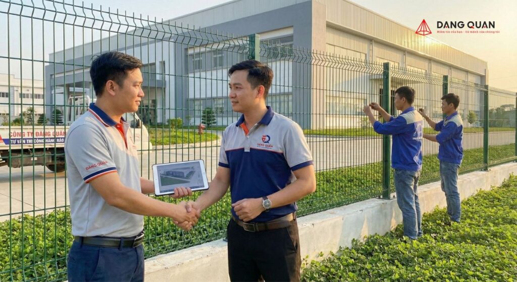 Đăng Quân là đơn vị thi công hàng rào lưới thép hàn uy tín tại Long An