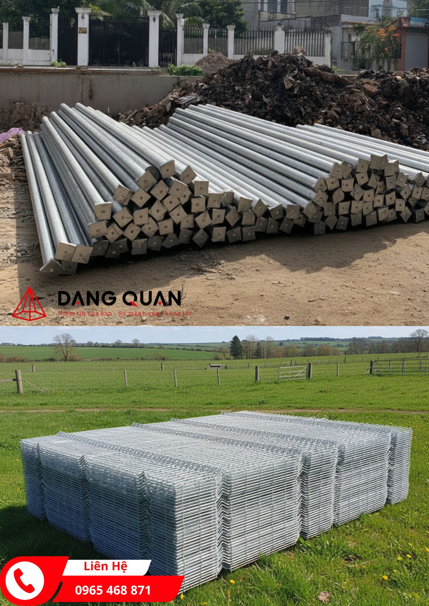 Trụ hàng rào sơn màu theo yêu cầu