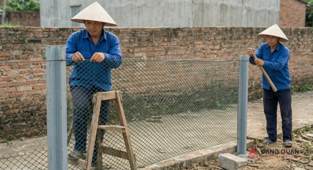 Căng lưới nhựa thẳng tắp, triệt tiêu hoàn toàn độ võng
