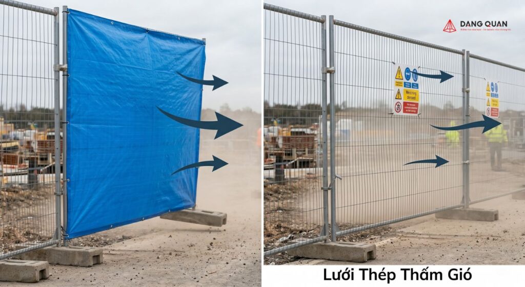 Giảm tải trọng gió bằng thiết kế thấm gió