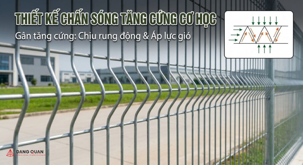 Hàng rào lưới thép hàn có thiết kế chấn sóng