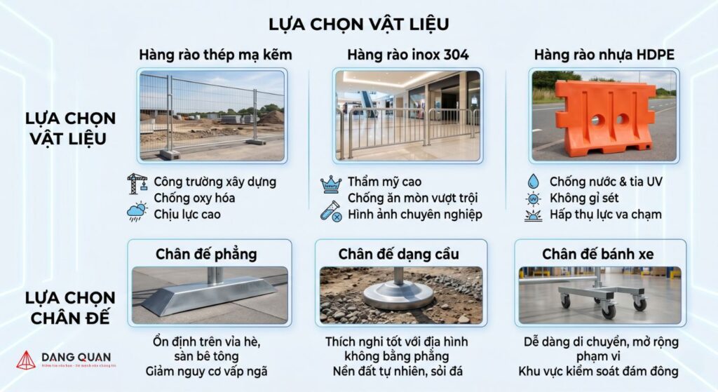Nguyên tắc chọn đúng loại hàng rào di động