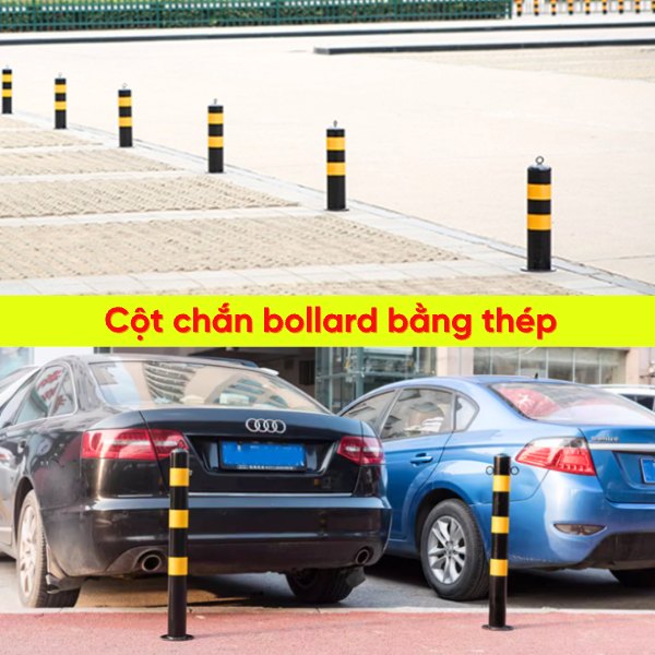 cột chắn bollard thép mạ kẽm phân lối đi bộ