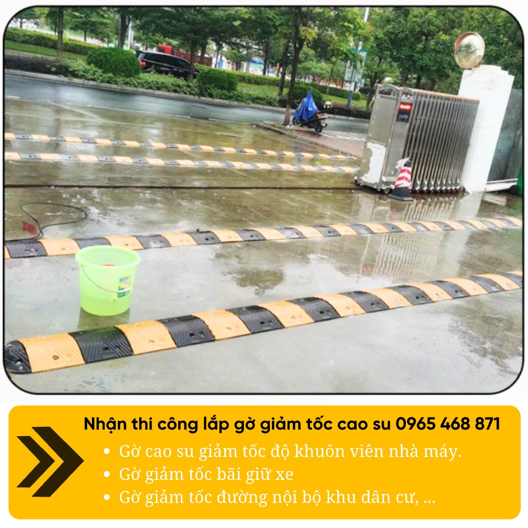 thi công lắp đặt gờ giảm tốc cao su